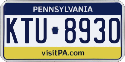 PA license plate KTU8930