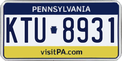 PA license plate KTU8931