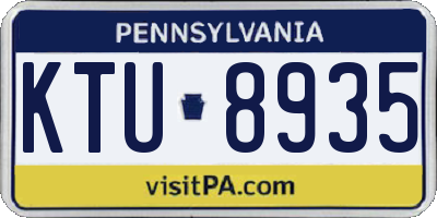 PA license plate KTU8935
