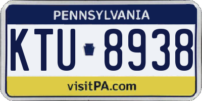 PA license plate KTU8938