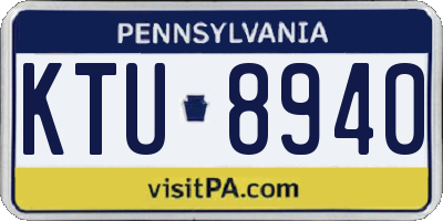 PA license plate KTU8940
