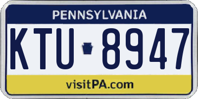 PA license plate KTU8947