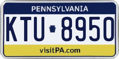 PA license plate KTU8950