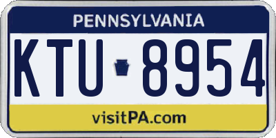 PA license plate KTU8954