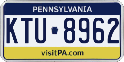PA license plate KTU8962
