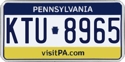 PA license plate KTU8965