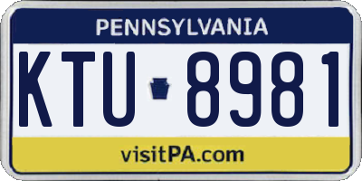 PA license plate KTU8981