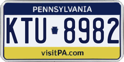 PA license plate KTU8982