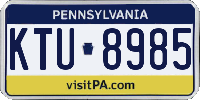 PA license plate KTU8985