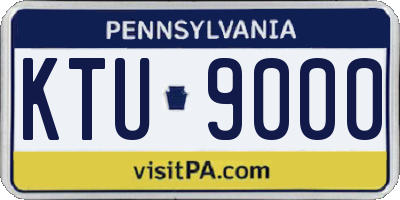 PA license plate KTU9000