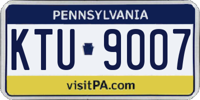 PA license plate KTU9007