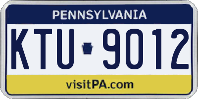 PA license plate KTU9012