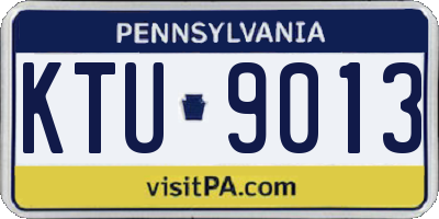 PA license plate KTU9013
