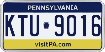 PA license plate KTU9016