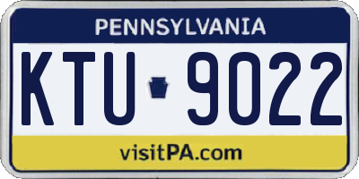 PA license plate KTU9022