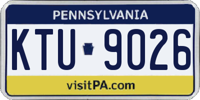 PA license plate KTU9026