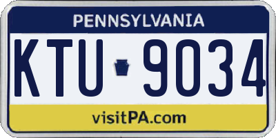 PA license plate KTU9034