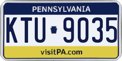 PA license plate KTU9035