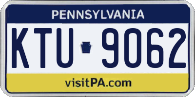 PA license plate KTU9062