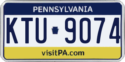 PA license plate KTU9074