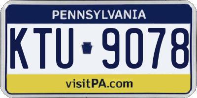 PA license plate KTU9078