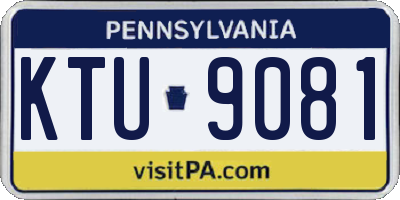 PA license plate KTU9081