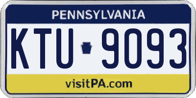 PA license plate KTU9093