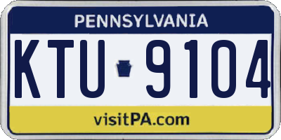 PA license plate KTU9104