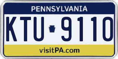 PA license plate KTU9110