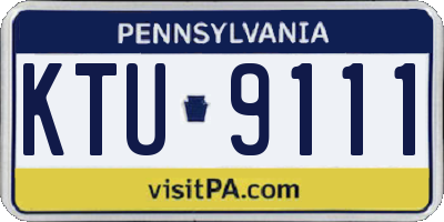 PA license plate KTU9111