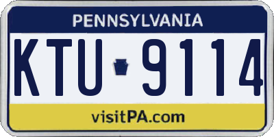 PA license plate KTU9114