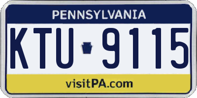 PA license plate KTU9115