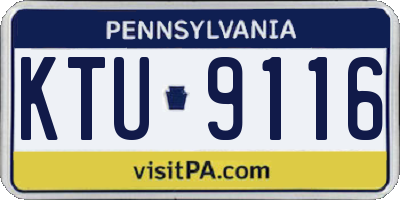 PA license plate KTU9116