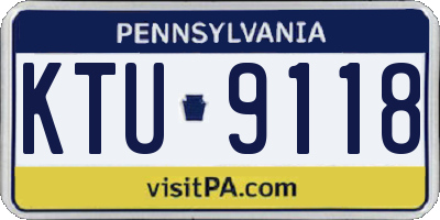 PA license plate KTU9118