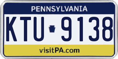 PA license plate KTU9138