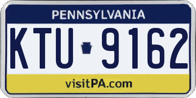 PA license plate KTU9162