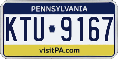 PA license plate KTU9167