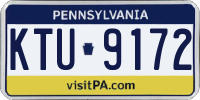PA license plate KTU9172