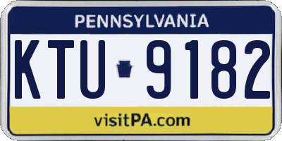 PA license plate KTU9182