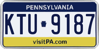 PA license plate KTU9187