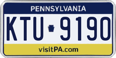 PA license plate KTU9190