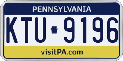PA license plate KTU9196