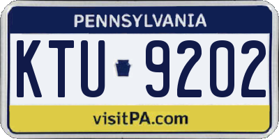 PA license plate KTU9202