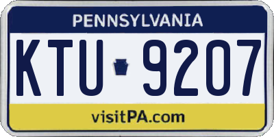 PA license plate KTU9207