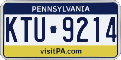 PA license plate KTU9214