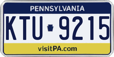PA license plate KTU9215