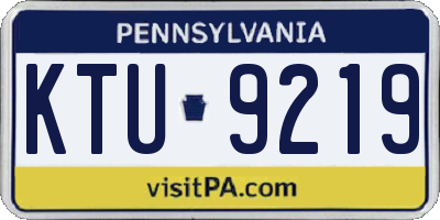 PA license plate KTU9219