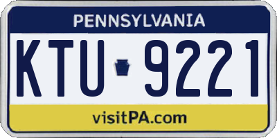 PA license plate KTU9221