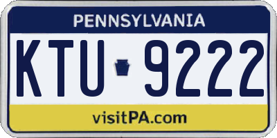 PA license plate KTU9222