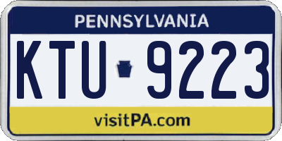 PA license plate KTU9223